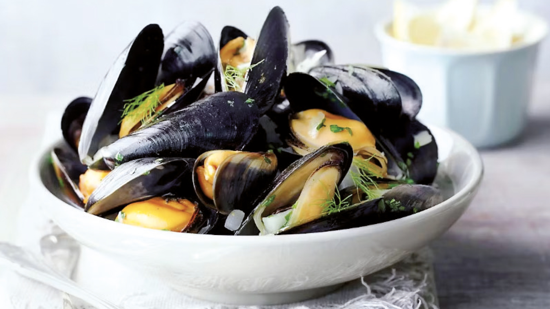 Healthy et gourmet:  Moules à la sauce marinière