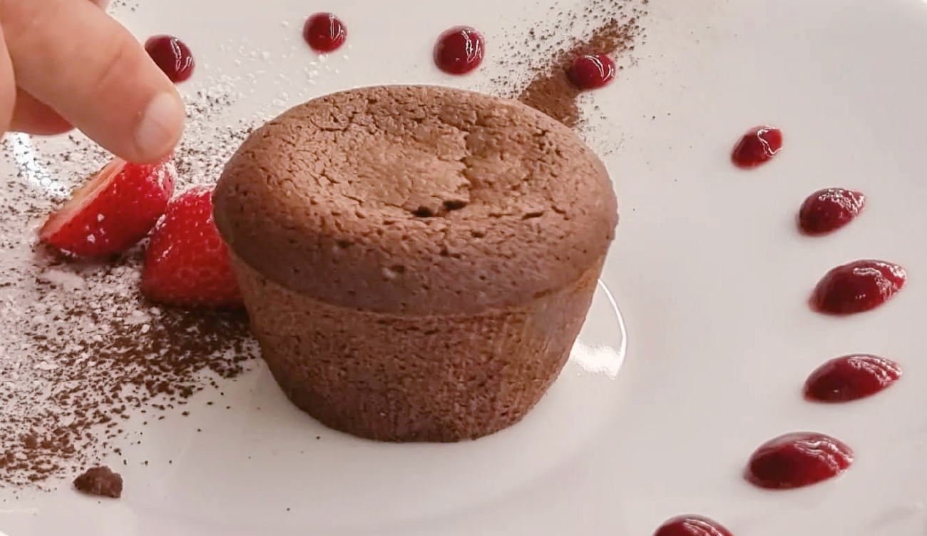 Noyau fondant: Molten chocolate cake (tortino al cioccolato)