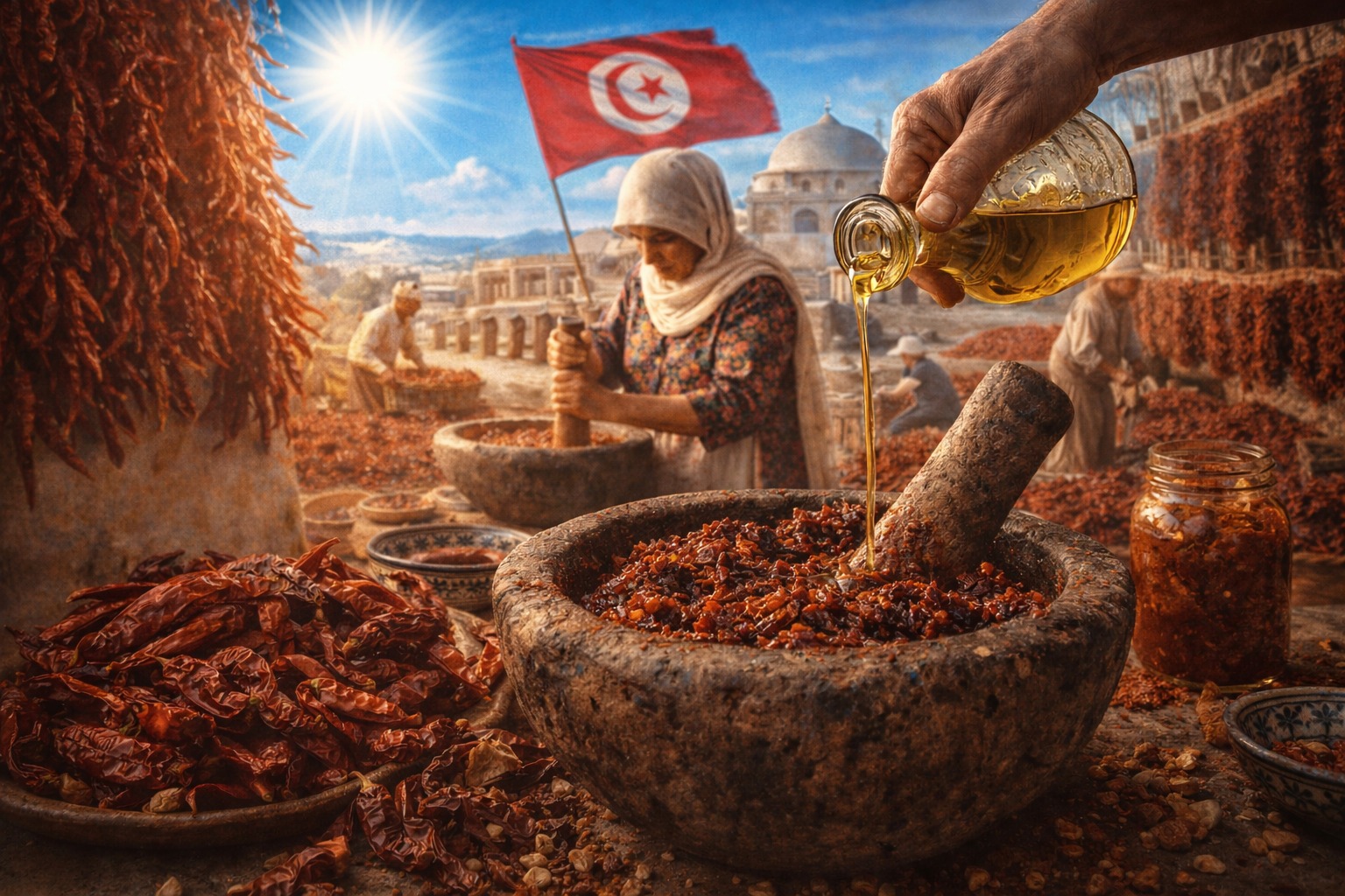 Harissa: née d&rsquo;une autre rive, mûrie par notre soleil, transmise par nos mains