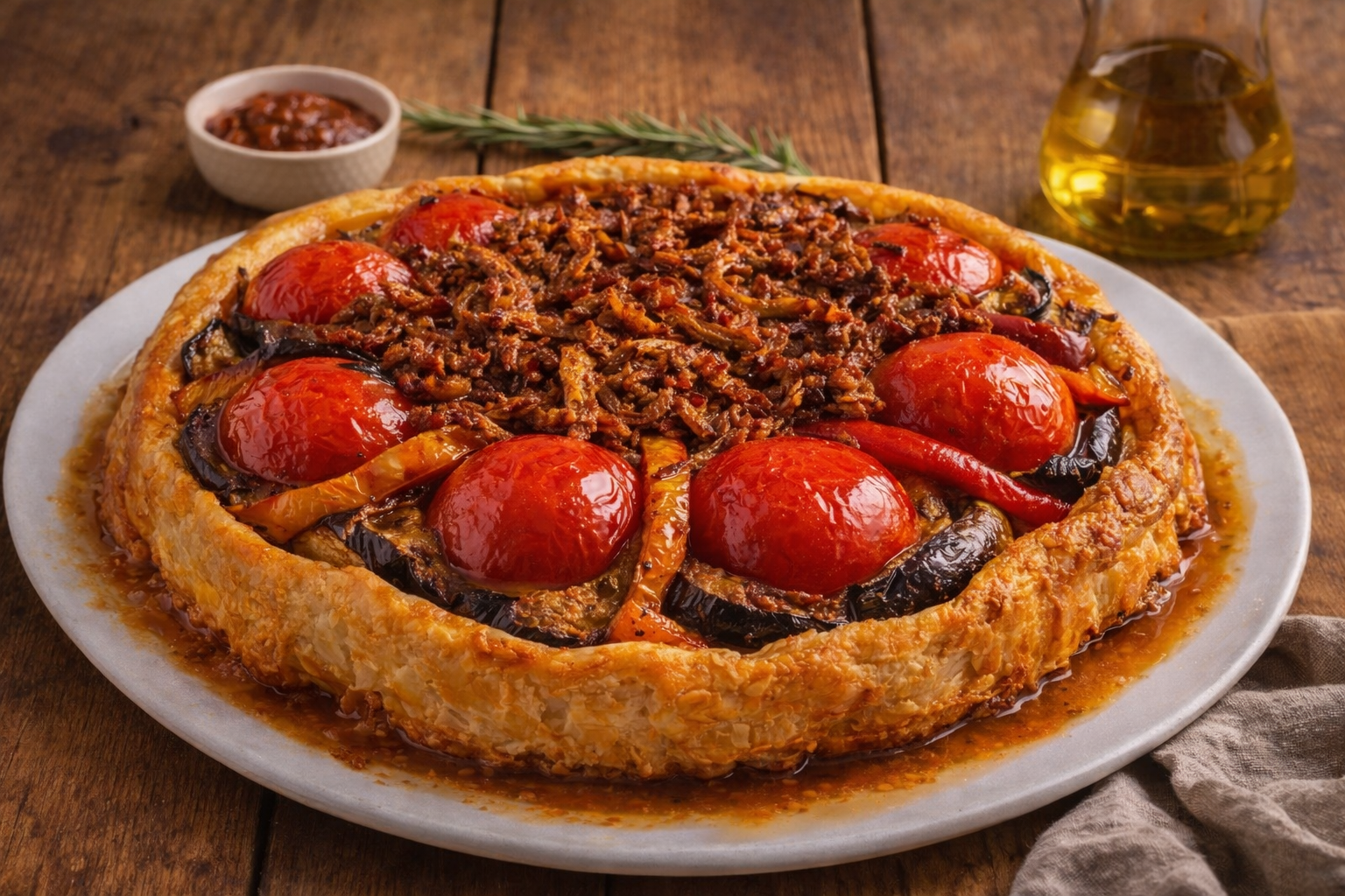 LA TATIN DE « TERROIR » Tomates Confites, Agneau & Harissa